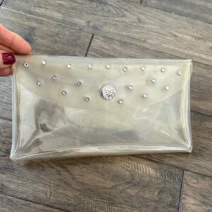 Elegant Clear Clutch with Rhinestone Accents